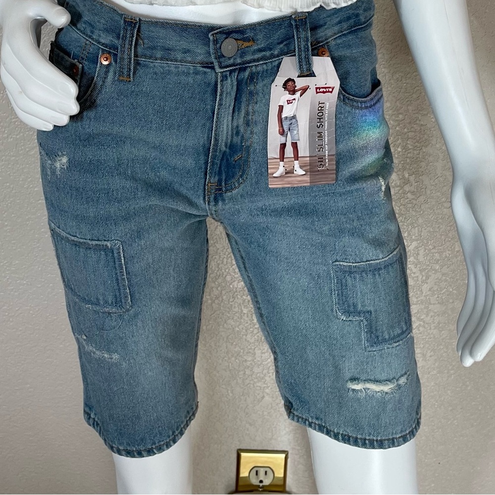 LEVI'S 511 Boys Slim Long Shorts Size 18 Waist 29  NWT